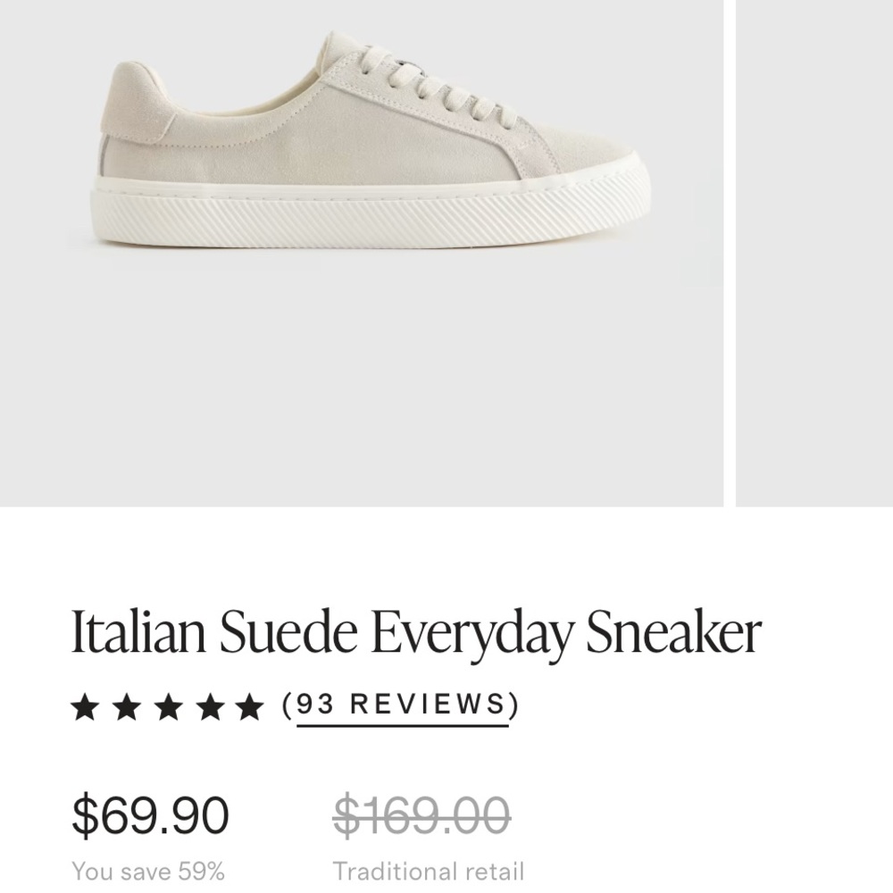 Quince Italian Suede Sneakers in Almond